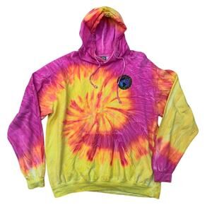 Bored Teenager Vintage Pink Yellow Orange Tie Dye Hoodie sweatshirt Large
